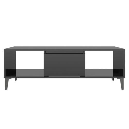 Sofabord 103,5x60x35 cm konstrueret træ sort højglans