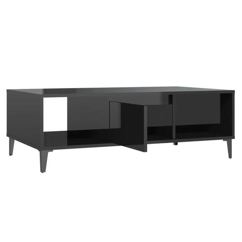 Sofabord 103,5x60x35 cm konstrueret træ sort højglans