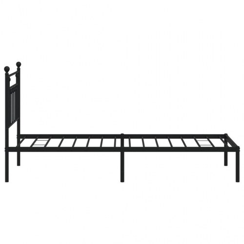 Sengeramme med sengegavl 80×200 cm - metal, sort