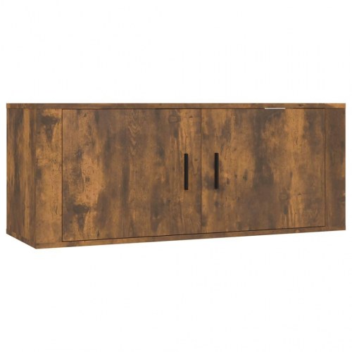 Væghængt tv-skab 100×34,5×40 cm - røget egetræ