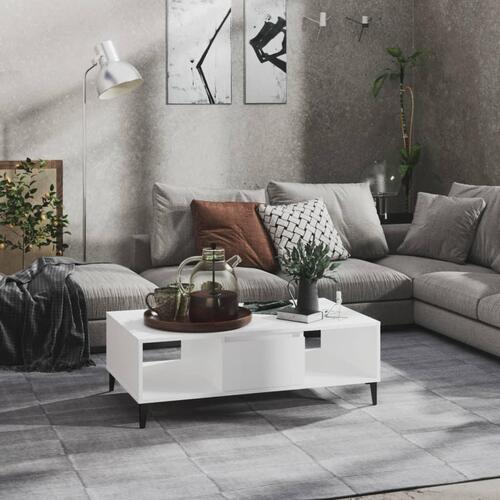 Sofabord 103,5x60x35 cm konstrueret træ hvid