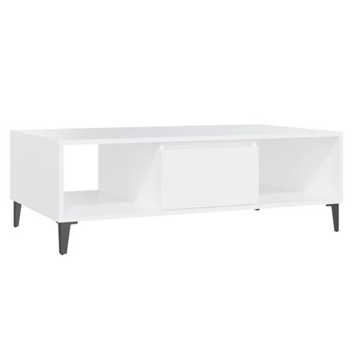 Sofabord 103,5x60x35 cm konstrueret træ hvid
