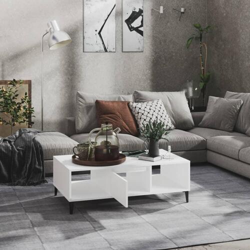 Sofabord 103,5x60x35 cm konstrueret træ hvid