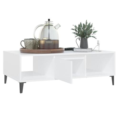 Sofabord 103,5x60x35 cm konstrueret træ hvid