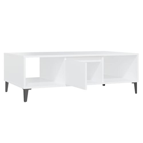 Sofabord 103,5x60x35 cm konstrueret træ hvid
