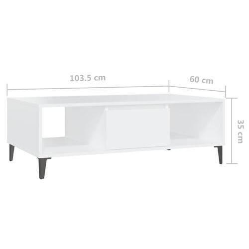 Sofabord 103,5x60x35 cm konstrueret træ hvid