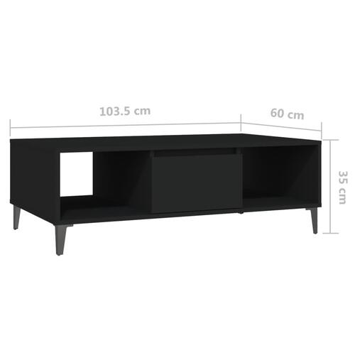 Sofabord 103,5x60x35 cm konstrueret træ sort