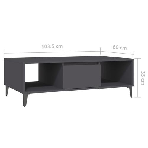 Sofabord 103,5x60x35 cm konstrueret træ grå