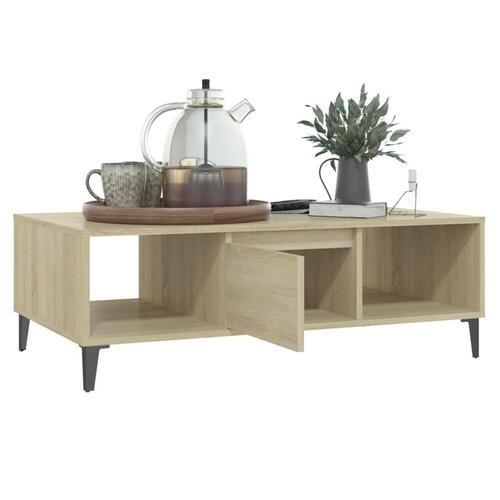 Sofabord 103,5x60x35 cm konstrueret træ sonoma-eg