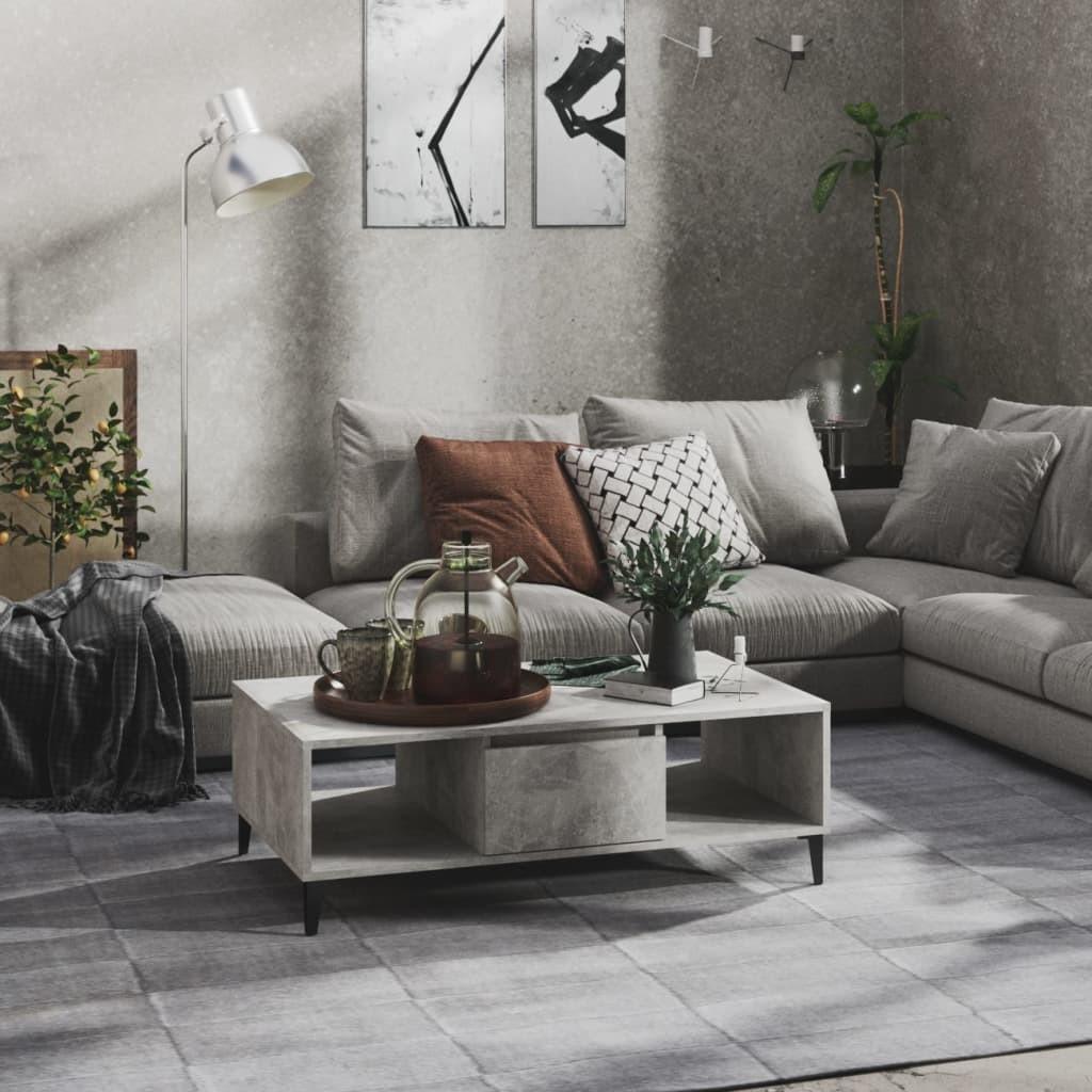 Sofabord 103,5x60x35 cm konstrueret træ betongrå