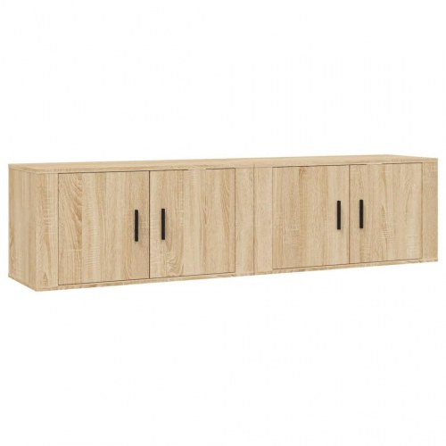 Væghængte tv-skabe - 2 stk., 80×34,5×40 cm, sonoma-eg
