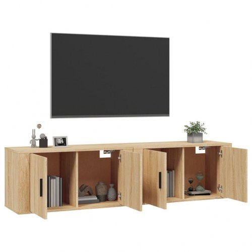 Væghængte tv-skabe - 2 stk., 80×34,5×40 cm, sonoma-eg