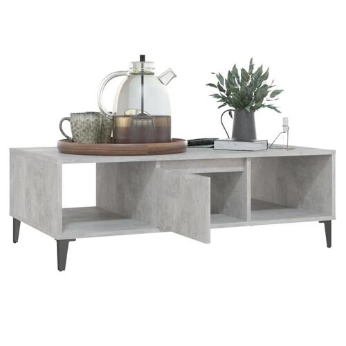 Sofabord 103,5x60x35 cm konstrueret træ betongrå