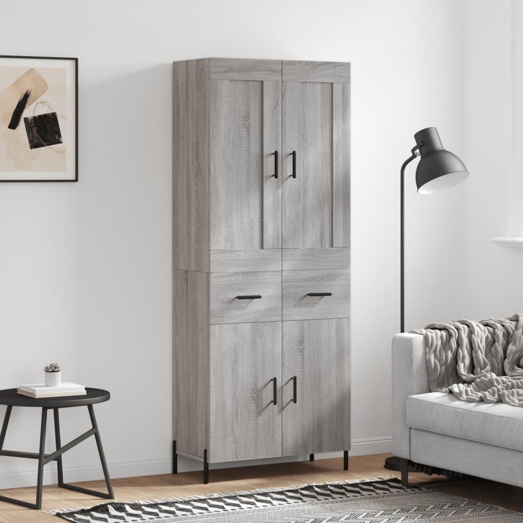 Højskab 69,5×34×180 cm i konstrueret træ - grå sonoma-eg