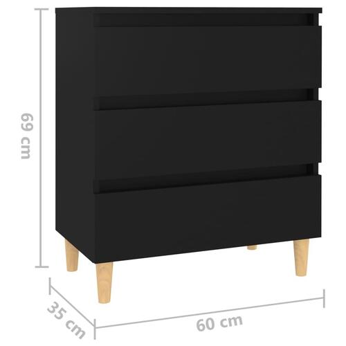 Skænk 60x35x69 cm konstrueret træ sort