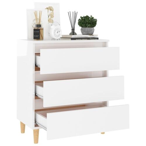 Skænk 60x35x69 cm spånplade hvid højglans