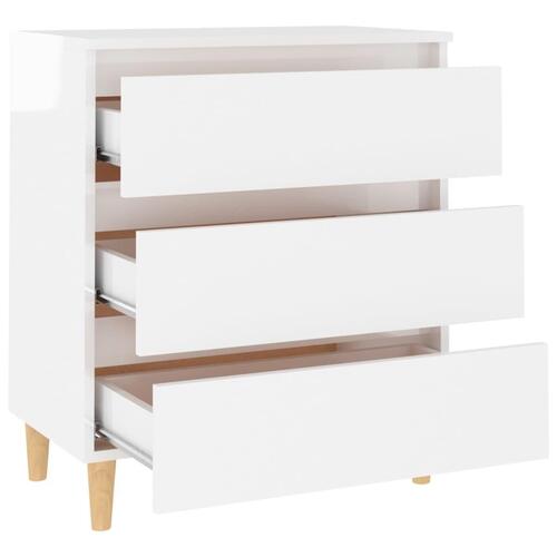 Skænk 60x35x69 cm spånplade hvid højglans