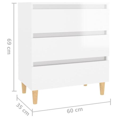 Skænk 60x35x69 cm spånplade hvid højglans