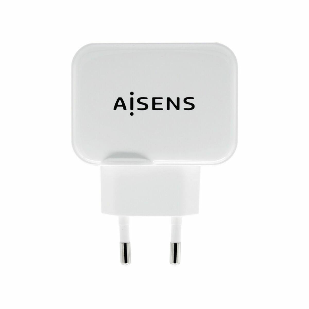 Vægoplader Aisens 17 W USB (2 porte) - Hvid