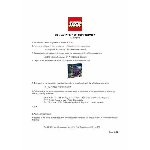 Lego Harry Potter Knight Bus - byggesæt (499 dele)