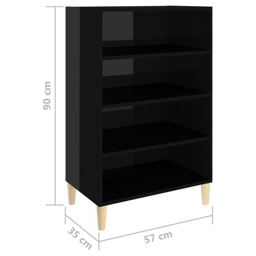 Skænk 57x35x90 cm konstrueret træ sort højglans
