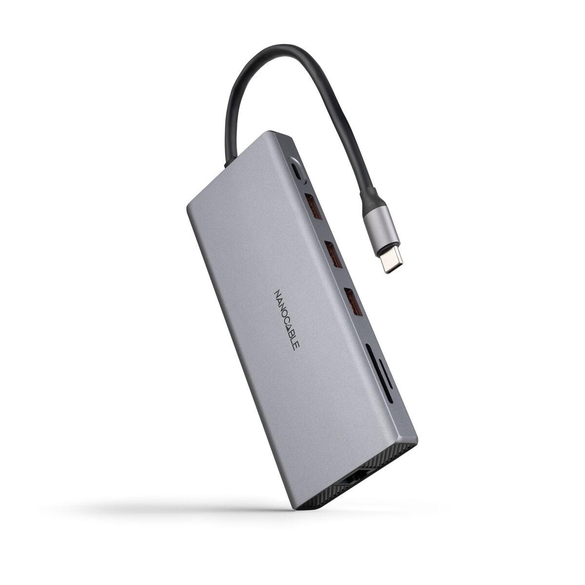 USB-C hub NANOCABLE 10.16.4612 - grå - 100 W