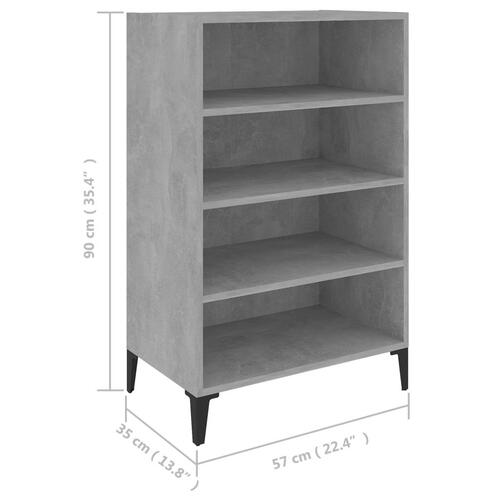 Skænk 57x35x90 cm spånplade betongrå