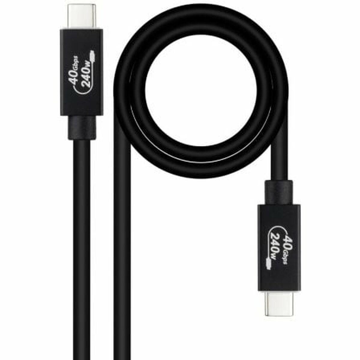 NANOCABLE USB-C kabel 1,8 m - 40 Gbps, 240 W - Sort