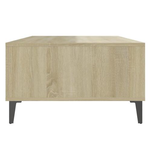 Sofabord 103,5x60x35 cm konstrueret træ hvid og sonoma-eg