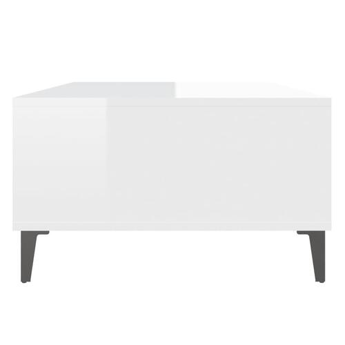 Sofabord 103,5x60x35 cm konstrueret træ hvid højglans