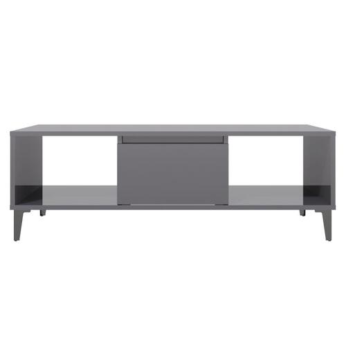 Sofabord 103,5x60x35 cm konstrueret træ grå højglans