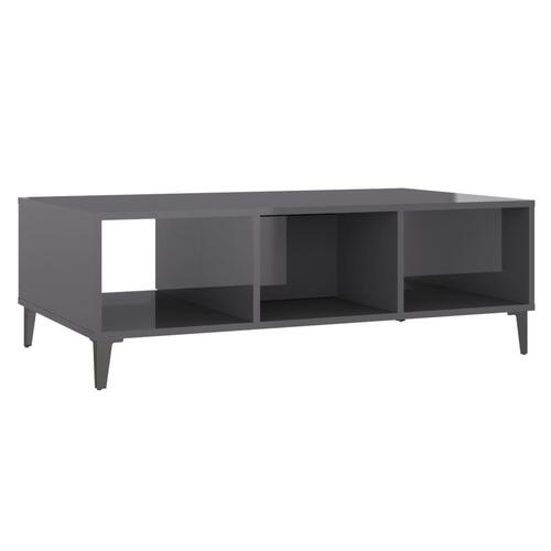 Sofabord 103,5x60x35 cm konstrueret træ grå højglans
