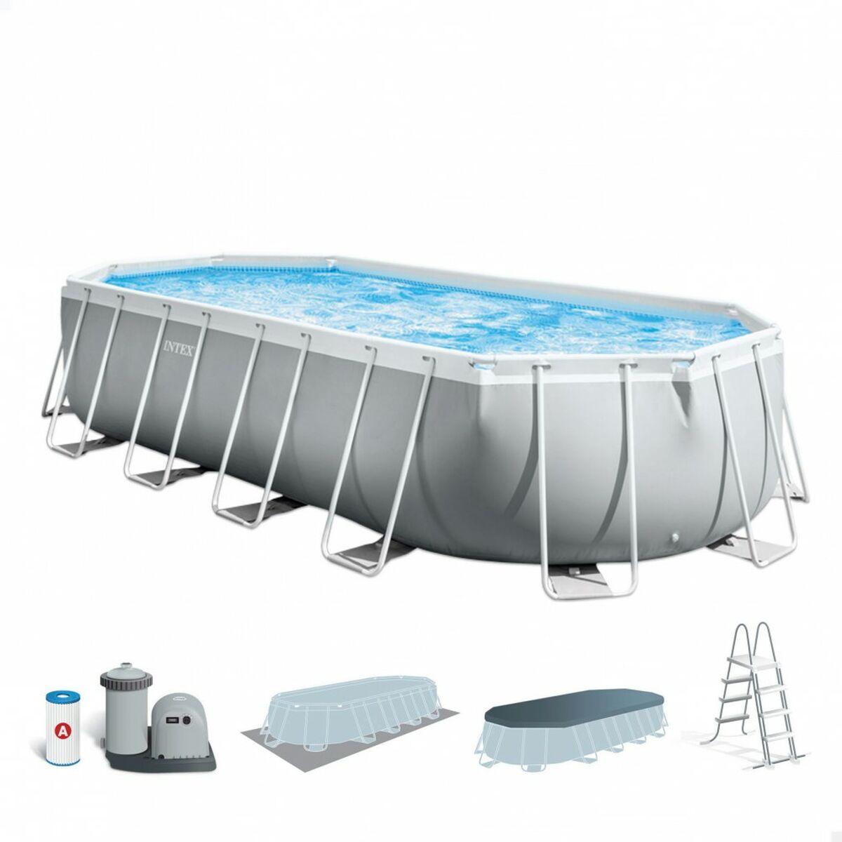 Fritstående pool Intex Prism Frame Oval 610 × 305 × 122 cm