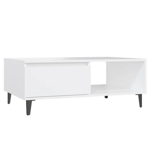 Sofabord 90x60x35 cm konstrueret træ hvid