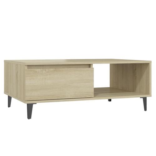Sofabord 90x60x35 cm konstrueret træ sonoma-eg