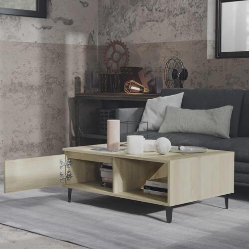 Sofabord 90x60x35 cm konstrueret træ sonoma-eg