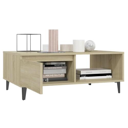 Sofabord 90x60x35 cm konstrueret træ sonoma-eg