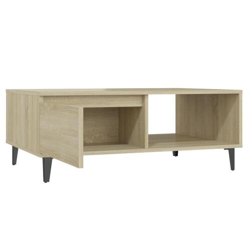 Sofabord 90x60x35 cm konstrueret træ sonoma-eg