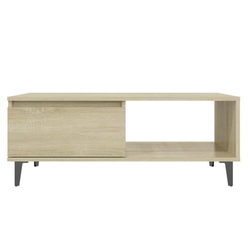 Sofabord 90x60x35 cm konstrueret træ sonoma-eg