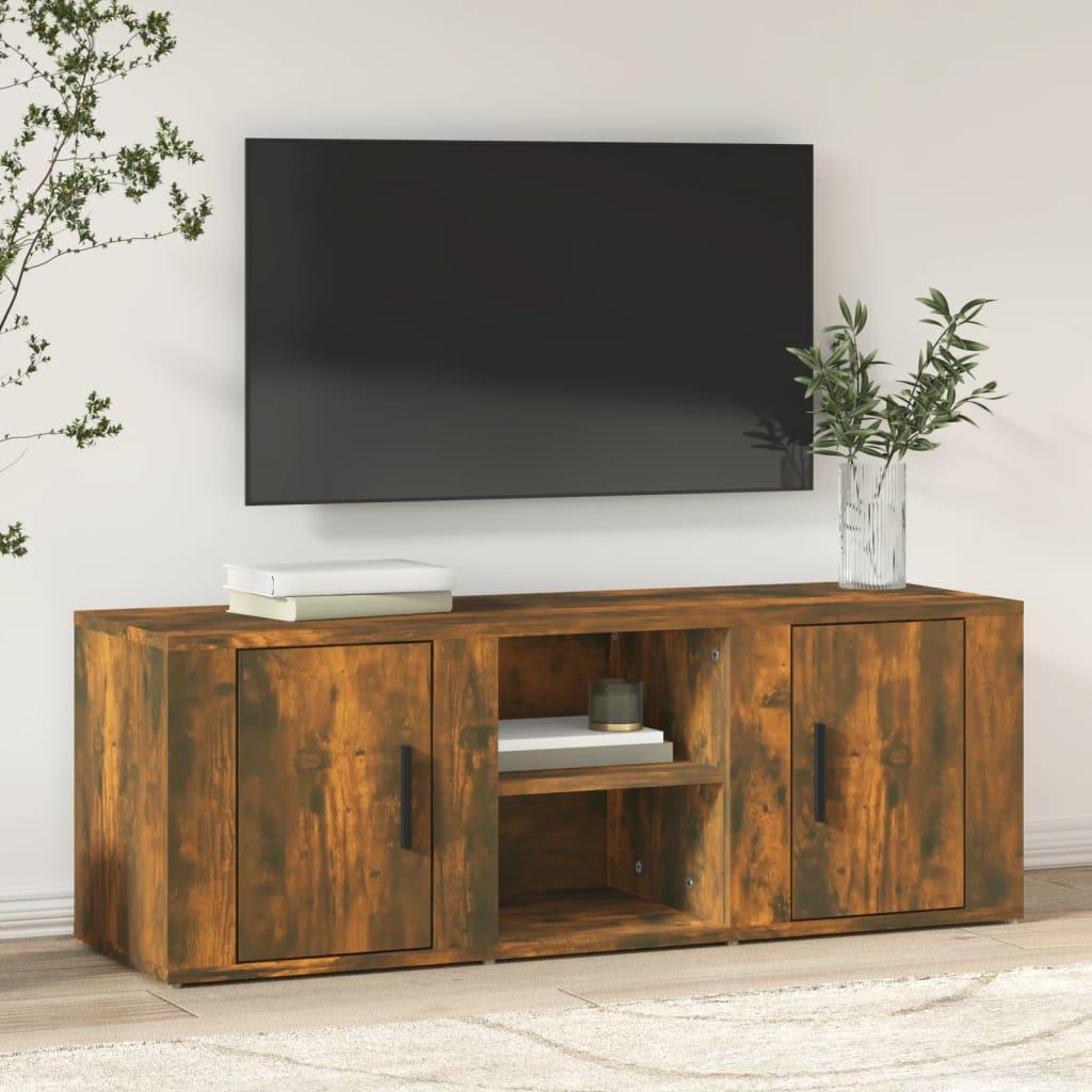 Tv-bord i konstrueret træ - 100 × 31,5 × 35 cm, røget egetræsfarve billede