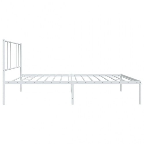 Sengeramme med sengegavl 90×200 cm - metal, hvid