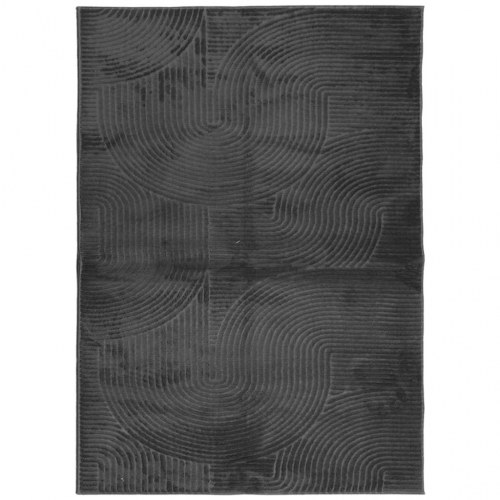 Gulvtæppe IZA 200×280 cm - kort luv, skandinavisk look, antracitgrå