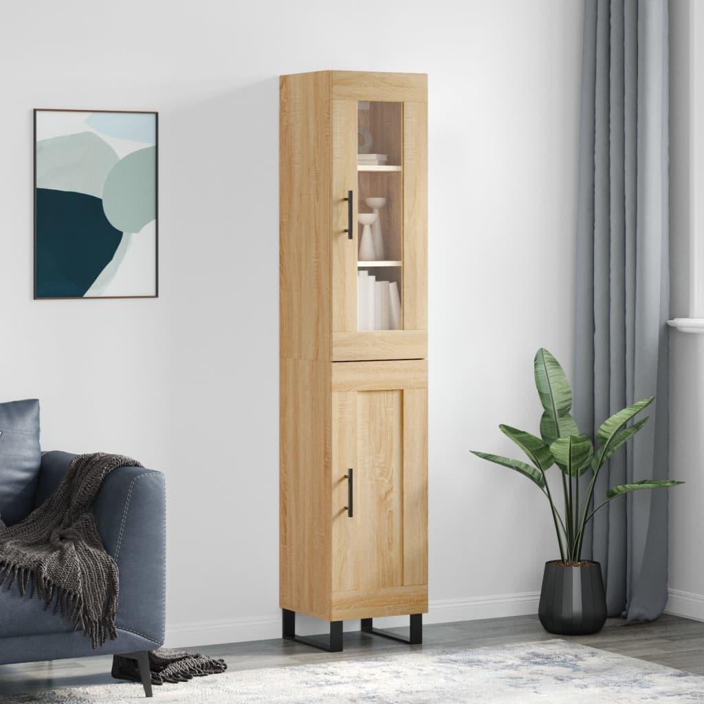 Skab 34,5x34x180 cm konstrueret træ sonoma-eg billede
