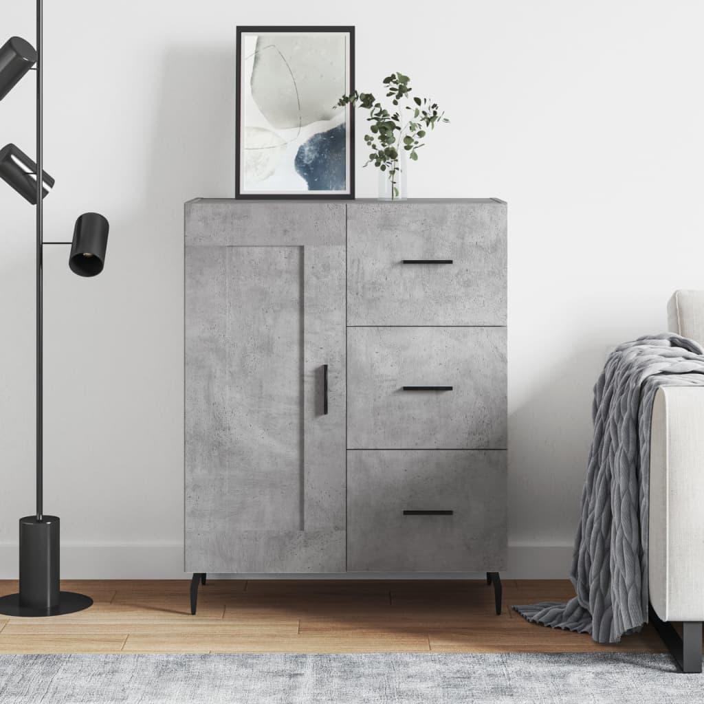 Skænk 69,5x34x90 cm konstrueret træ betongrå billede