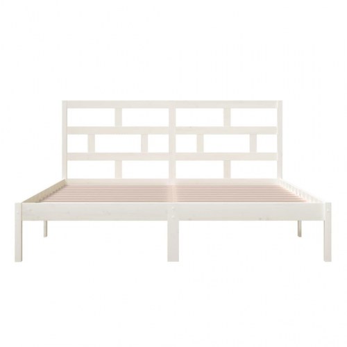 Sengeramme 180 x 200 cm Super King i massivt træ - hvid