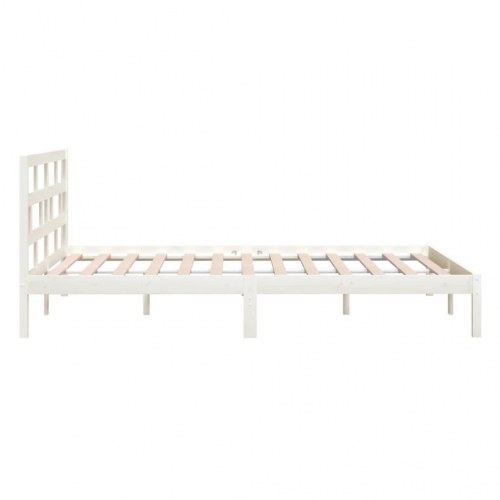 Sengeramme 180 x 200 cm Super King i massivt træ - hvid