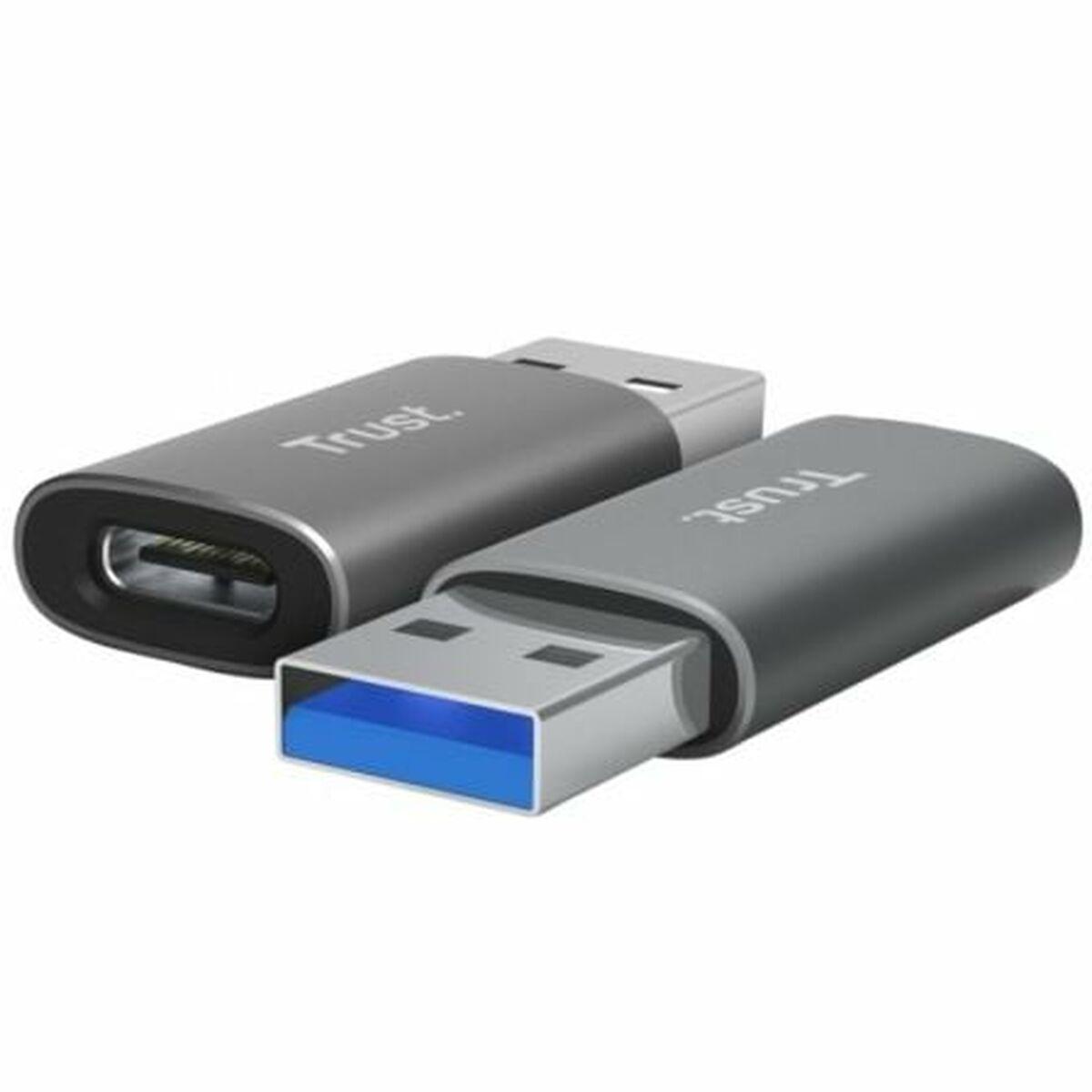 Trust USB-adapter 25573 - USB‑C til USB (2 stk., grå) billede