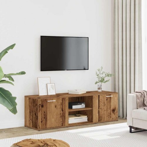 Tv-bord 120 x 34 x 37 cm i konstrueret træ - antikt træ