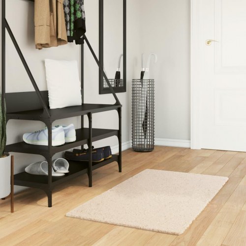 Gulvtæppe HUARTE 60×110 cm - kort luv, vaskbart, beige