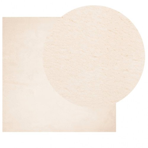 Gulvtæppe HUARTE 120x120 cm - kort luv, vaskbart, beige